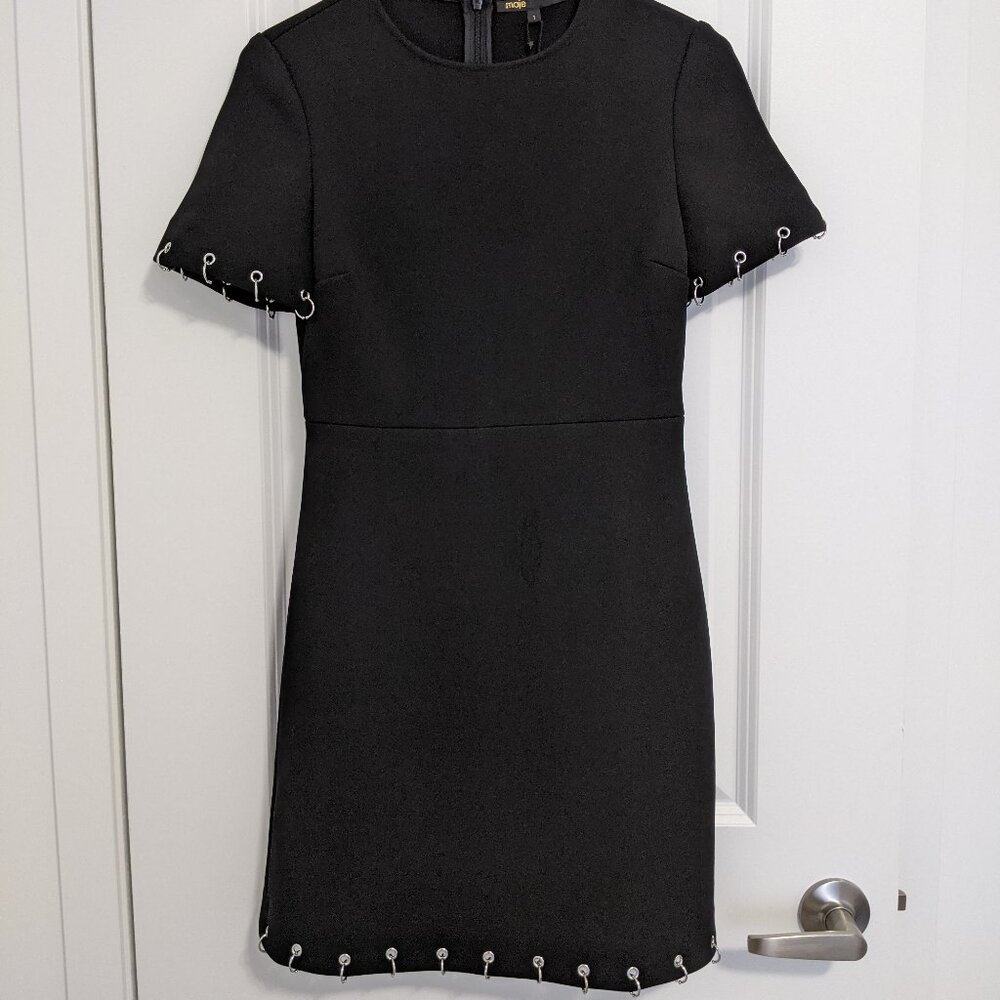 Maje Black Silver Hoops Dress